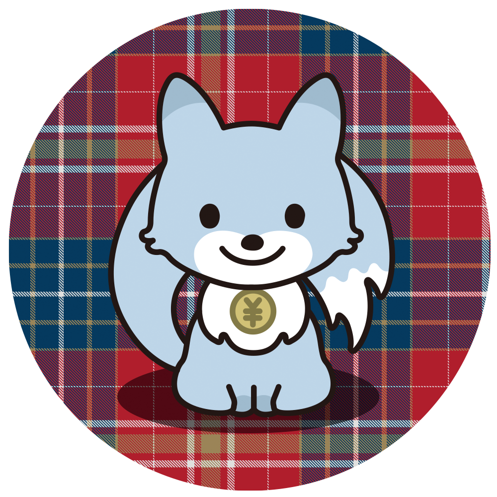 函館タータンの4色チェック柄を背景に、金色のメダルを身に着けた公式キャラクター「タータンきたまるん」が円形アイコンとして描かれている。