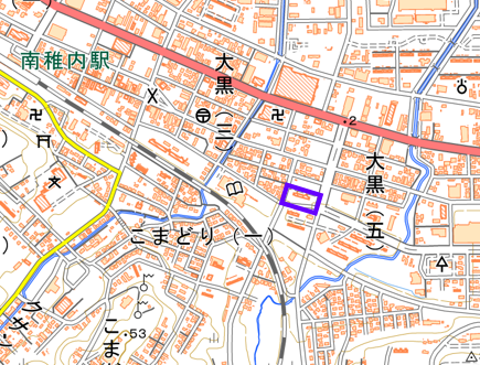 稚内市大黒住宅501棟の位置図