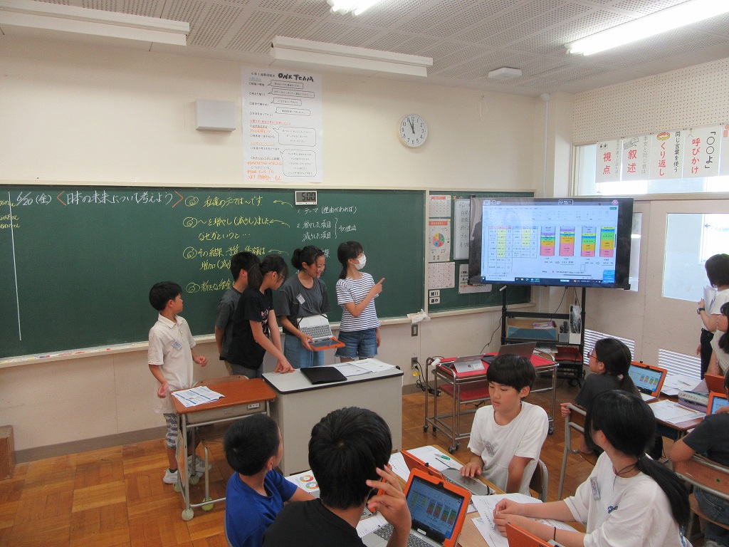 予算案を発表する児童