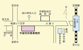 JR宇都宮駅を含む案内図