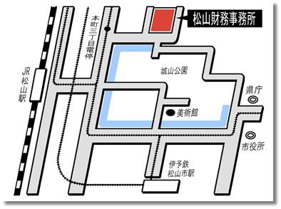 松山財務事務所の案内図