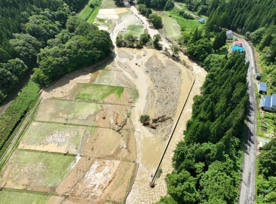 檜木内川（秋田県仙北市）氾濫の様子