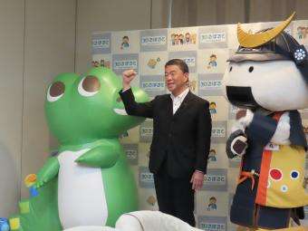 宮城県知事からのメッセージ動画撮影の様子