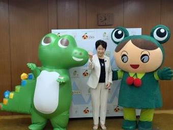 山形県知事からのメッセージ動画撮影の様子