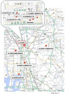 名古屋市内の空きスペース情報の位置図